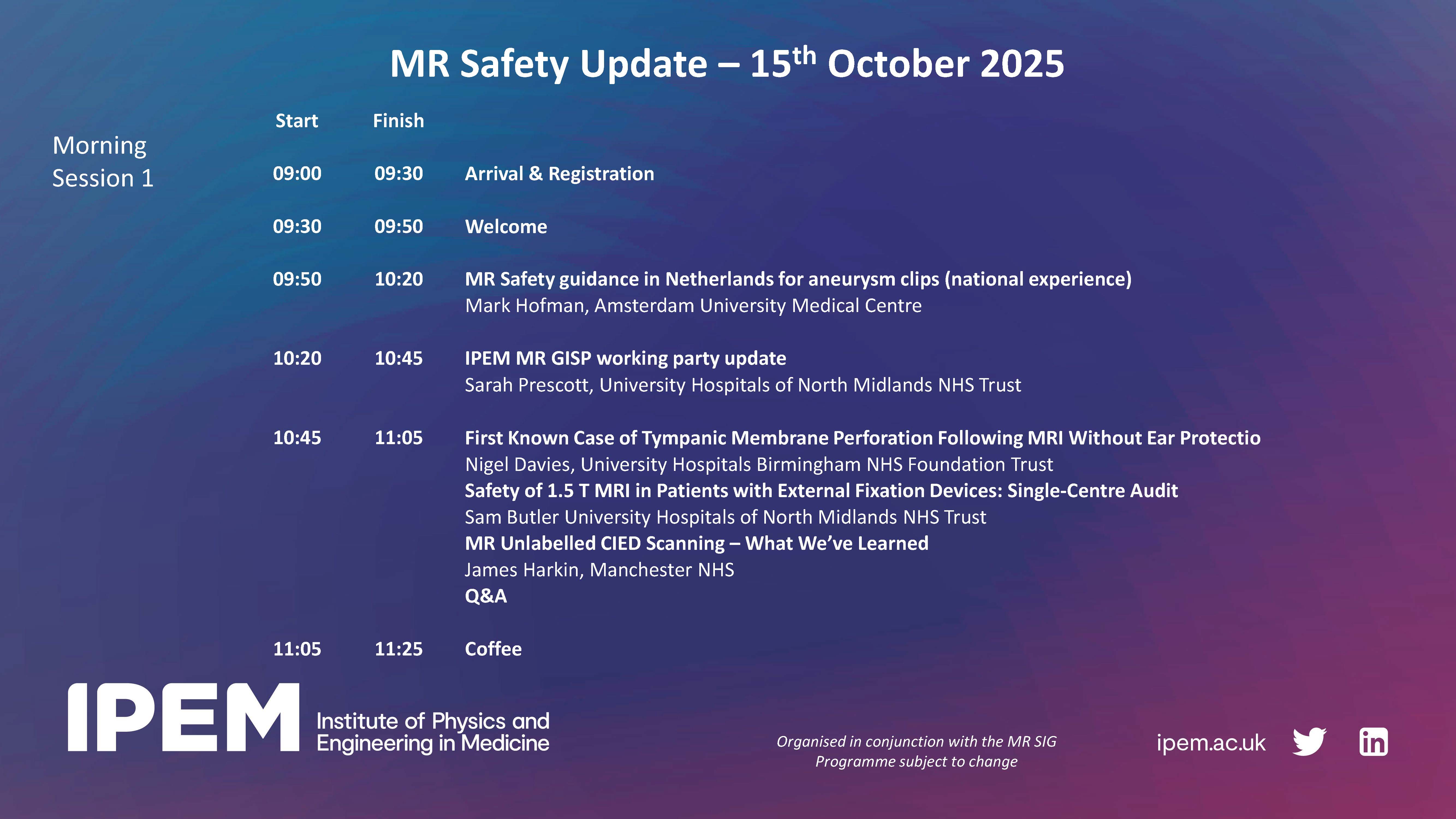 MR Safety Update Programme