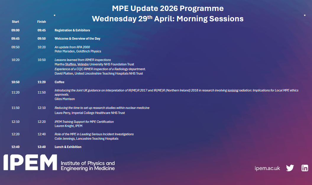 MPE Update Draft Programme