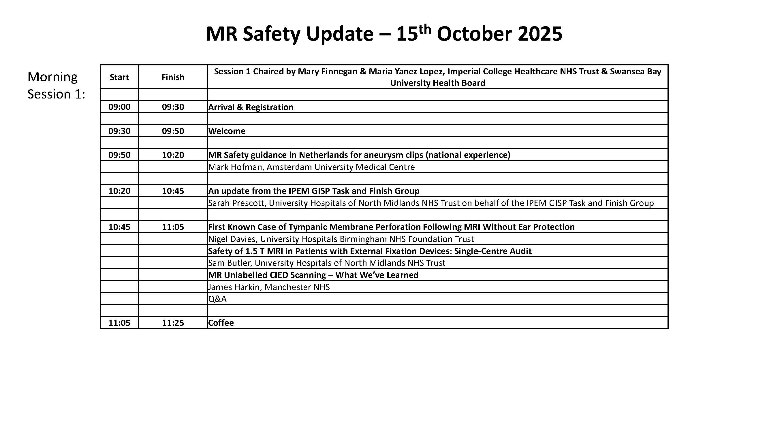 Printable Programme