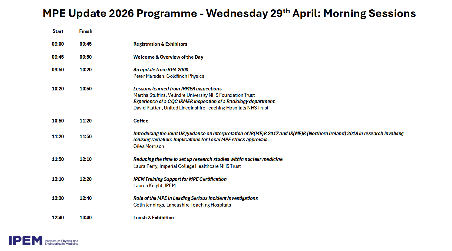 Printable Programme