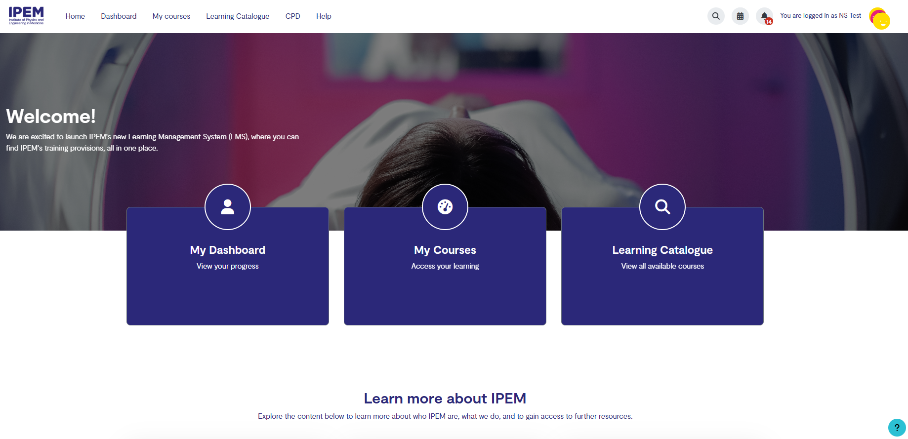 LMS Homepage Screenshot